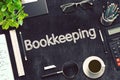 Black Chalkboard with Bookkeeping. 3D Rendering. Royalty Free Stock Photo