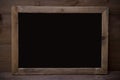 Black Chalkboard With Copy Space Wooden Background