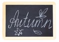 Black chalkboard with handwritten chalk lettering ÃÂ«Autumn