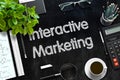 Black Chalkboard with Interactive Marketing. 3D Rendering.