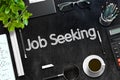 Black Chalkboard with Job Seeking Concept. 3D Rendering. Royalty Free Stock Photo