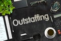 Black Chalkboard with Outstaffing. 3D Rendering. Royalty Free Stock Photo