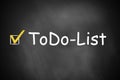 Black chalkboard todo list checkbox checked