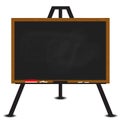 Black chalkboard wood frame on easel