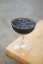 Black charcoal cold drink in glass