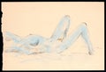 Artistic Nude: Sketch of a Model in Poised Elegance Royalty Free Stock Photo