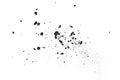 Black charcoal dust isolated on white background, top view. Charcoal particles Royalty Free Stock Photo