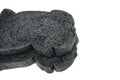 Black charcoal toast bread isolated Royalty Free Stock Photo