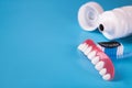 Black charcoal toothpaste on a toothbrush Royalty Free Stock Photo