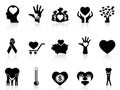 Black charity and donation icons Royalty Free Stock Photo