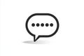 Black chat bubble icon with five dots, isolated on white background Royalty Free Stock Photo