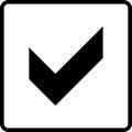 Black check box symbol for banner, general design print and websites.