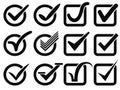 Black check mark button icons