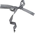 Black check ribbon curl isolated on white background. Royalty Free Stock Photo