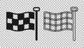 Black Checkered flag icon isolated on transparent background. Racing flag. Vector Royalty Free Stock Photo