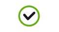 Green checkmark inside a white circle with green outline Royalty Free Stock Photo