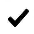 Black checkmark icon on a white background