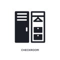 black checkroom isolated vector icon. simple element illustration from hotel and restaurant concept vector icons. checkroom