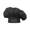 Black Chef hat with realistic shadow isolated on transporent background. illustration.