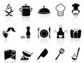 Black chef icons set Royalty Free Stock Photo