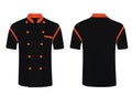 Black chef uniform. front and back view Royalty Free Stock Photo