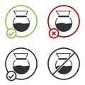 Black Chemex icon isolated on white background. Alternative methods of brewing coffee. Coffee culture. Circle button