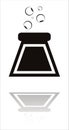 Black chemical bottle icon