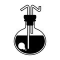 Black chemical flask icon Royalty Free Stock Photo