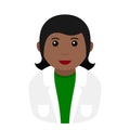 Black Chemist Woman Avatar Flat Icon