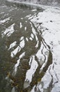 The Black Cheremosh River is covered with ice and snow