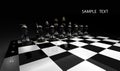 Black chess on a black 3d render