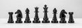 Black chess figures isolated on the white background. Royalty Free Stock Photo