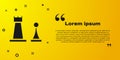 Black Chess icon isolated on yellow background. Business strategy. Game, management, finance. Vector Illustration Royalty Free Stock Photo