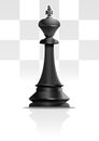 Black Chess King. Chess piece. Vector icon