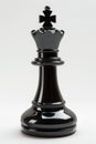 Black Chess King on White Background Royalty Free Stock Photo