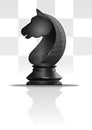 Black chess knight on a background of chessboard