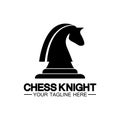 Black Chess Knight Horse silhouette logo design vector template Royalty Free Stock Photo