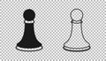 Black Chess pawn icon isolated on transparent background. Vector Royalty Free Stock Photo