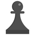 Black Chess pawn icon, vector illustration