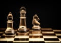 Frosted Glass Black Chess Pieces Royalty Free Stock Photo