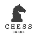 Black Chess piece Horse Knight Stallion Statue logo symbol silhouette design. minimalistic design template Royalty Free Stock Photo