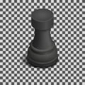 Black chess piece rook isometric, vector illustration. Royalty Free Stock Photo