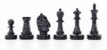 Black chess pieces isolated on white background. 3D illustration Royalty Free Stock Photo