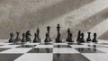 Black chess pieces in a row background. 3d Royalty Free Stock Photo