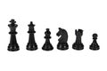 Black chess pieces. On a white background, isolated