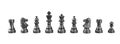 Black Chess set, Clipping path, game, war, emulation and planning concep