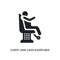 black chest and legs exercises isolated vector icon. simple element illustration from gym and fitness concept vector icons. chest Royalty Free Stock Photo