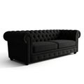 Black tufted Chesterfield sofa with rolled arms on white background couch tufted sofa Royalty Free Stock Photo