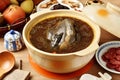 Black chicken soup Royalty Free Stock Photo