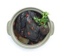 Black Chicken Soup with Chinese Herbs Royalty Free Stock Photo